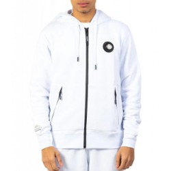 HELVETICA MP - KENETH BLANC - SWEAT À CAPUCHE ZIPÉ BLANC